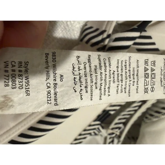 Alo Yoga Airlift Plaid 2pc Set Womens L High-Waisted Leggings + Bra - Picture 2 of 7